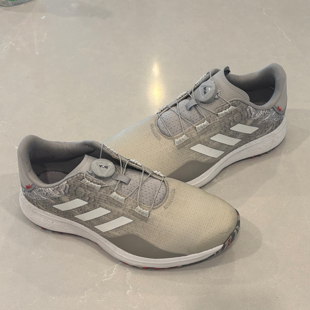 Adidas Light Gray White BOA Golf Shoes
